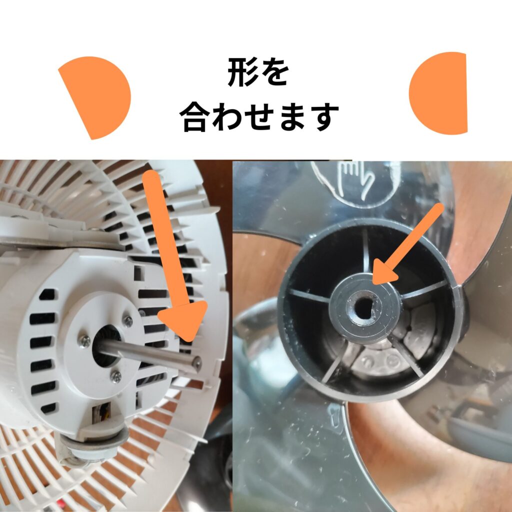 サーキュレーターのプロペラを積みつけるコツの写真